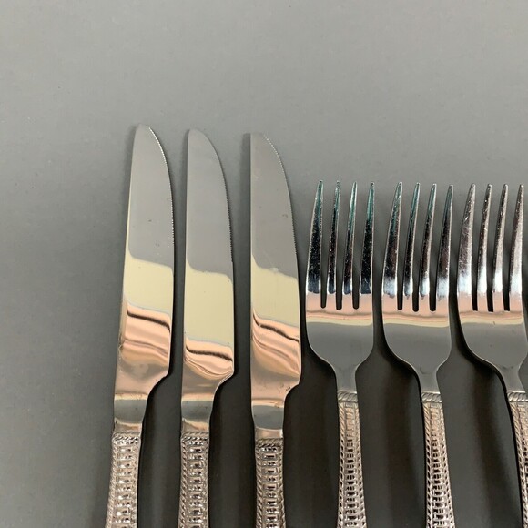 Home Target Weave Pattern Stainless Steel Knives Forks Spoon Lot of 10 - Picture 6 of 8